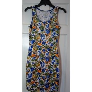 Medium Floral Mini Sleeveless Bodycon Dress